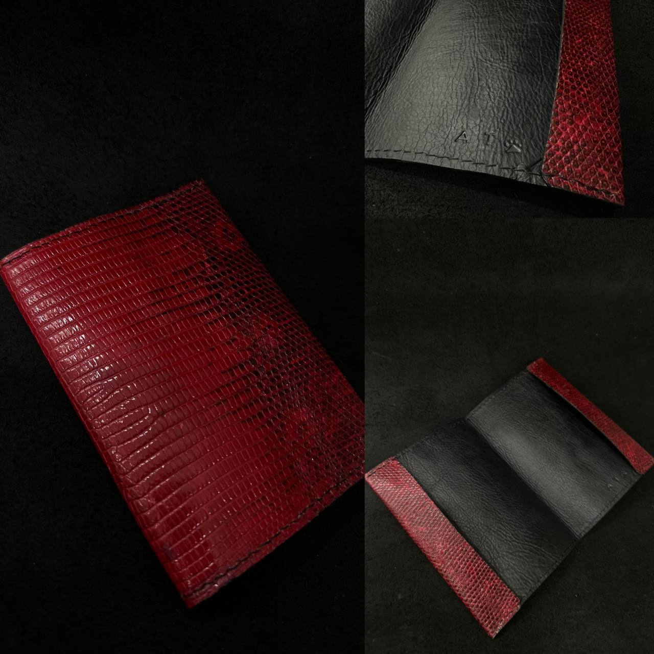 Passport Cover Made of Monitor Lizard Leather